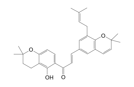 (2E)-1-(3,4-Dihydro-5-hydroxy-2,2-dimethyl-2H-1-benzopyran-6-yl)-3-[2,2-dimethyl-8-(3-methylbut-2-enyl)-2H-1-benzopyran-6-yl]prop-2-en-1-one