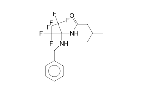 N-[1-(Benzylamino)-2,2,2-trifluoro-1-(trifluoromethyl)ethyl]-3-methylbutanamide