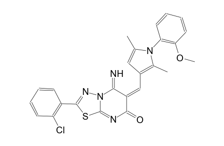 (6E)-2-(2-chlorophenyl)-5-imino-6-{[1-(2-methoxyphenyl)-2,5-dimethyl-1H-pyrrol-3-yl]methylene}-5,6-dihydro-7H-[1,3,4]thiadiazolo[3,2-a]pyrimidin-7-one