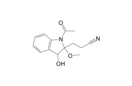 1-Acetyl-2-(2-cyanoethyl)-2-methoxy-2,3-dihydroindol-3-ol