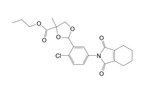 1,3-Dioxolane-4-carboxylic acid, 2-[2-chloro-5-(1,3,4,5,6,7-hexahydro-1,3-dioxo-2H-isoindol-2-yl)phenyl]-4-methyl-, propyl ester