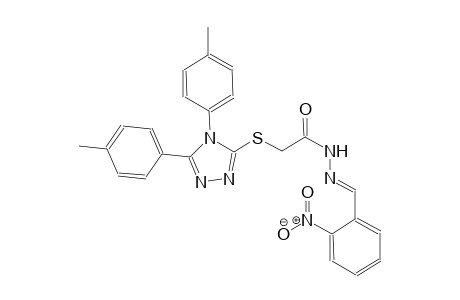 2-{[4,5-bis(4-methylphenyl)-4H-1,2,4-triazol-3-yl]sulfanyl}-N'-[(E)-(2-nitrophenyl)methylidene]acetohydrazide