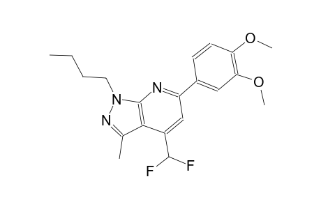 1-butyl-4-(difluoromethyl)-6-(3,4-dimethoxyphenyl)-3-methyl-1H-pyrazolo[3,4-b]pyridine