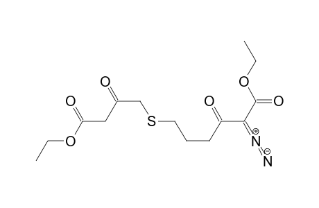 Hexanoic acid, 2-diazo-6-[(4-ethoxy-2,4-dioxobutyl)thio]-3-oxo-, ethyl ester
