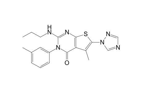5-Methyl-3-(3-methylphenyl)-2-propylamino-6-(1H-1,2,4-triazol-1-yl)thieno[2,3-d]pyrimidin-4(3H)-one