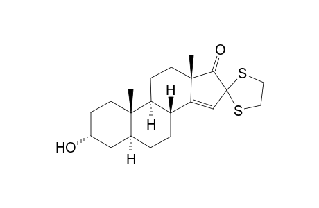 Androst-13-ene-16,17-dione, 3-hydroxy-, cyclic 16-(1,2-ethanediyl mercaptole), (3.alpha.,5.alpha.)-