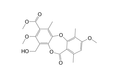 11H-Dibenzo[b,e][1,4]dioxepin-7-carboxylic acid, 9-(hydroxymethyl)-3,8-dimethoxy-1,4,6-trimethyl-11-oxo-, methyl ester