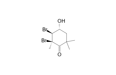 Cyclohexanone, 2,3-dibromo-4-hydroxy-2,6,6-trimethyl-, [2S-(2.alpha.,3.beta.,4.beta.)]-