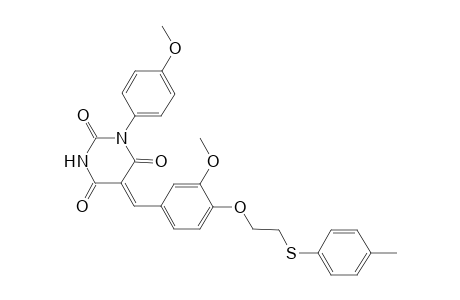 (5Z)-1-(4-methoxyphenyl)-5-[3-methoxy-4-[2-(p-tolylthio)ethoxy]benzylidene]barbituric acid