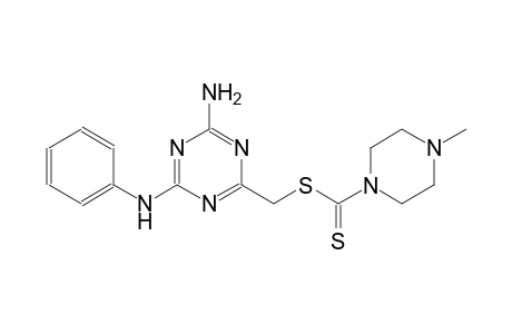 (4-amino-6-anilino-1,3,5-triazin-2-yl)methyl 4-methyl-1-piperazinecarbodithioate