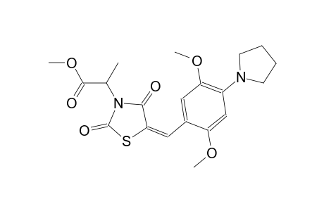 methyl 2-{(5E)-5-[2,5-dimethoxy-4-(1-pyrrolidinyl)benzylidene]-2,4-dioxo-1,3-thiazolidin-3-yl}propanoate