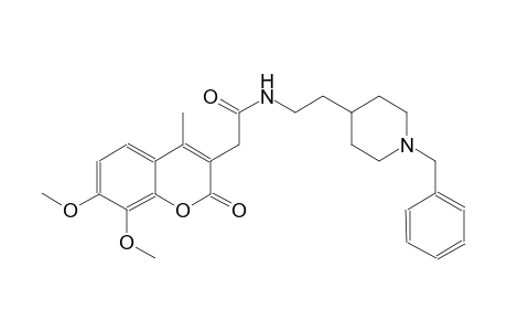2H-1-benzopyran-3-acetamide, 7,8-dimethoxy-4-methyl-2-oxo-N-[2-[1-(phenylmethyl)-4-piperidinyl]ethyl]-