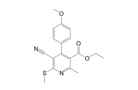 5-CYANO-4-(p-METHOXYPHENYL)-2-METHYL-6-(METHYLTHIO)NICOTINIC ACID, ETHYL ESTER