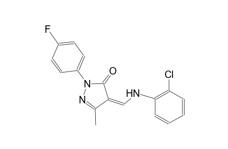 (4Z)-4-[(2-chloroanilino)methylene]-2-(4-fluorophenyl)-5-methyl-2,4-dihydro-3H-pyrazol-3-one