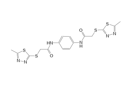 2-[(5-methyl-1,3,4-thiadiazol-2-yl)sulfanyl]-N-[4-({[(5-methyl-1,3,4-thiadiazol-2-yl)sulfanyl]acetyl}amino)phenyl]acetamide