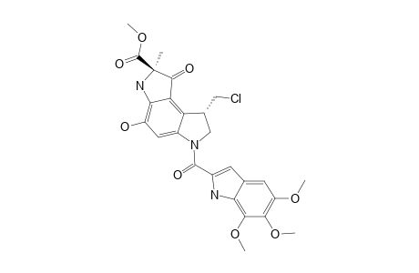 (2R,8S)-8-(chloromethyl)-4-hydroxy-1-keto-2-methyl-6-(5,6,7-trimethoxy1H-indole-2-carbonyl)-7,8-dihydro-3H-pyrrolo[3,2-e]indole-2-carboxylic acid methyl ester