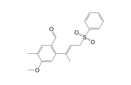 Benzaldehyde, 4-methoxy-5-methyl-2-[1-methyl-3-(phenylsulfonyl)-1-propenyl]-, (E)-