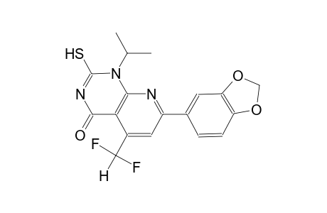 pyrido[2,3-d]pyrimidin-4(1H)-one, 7-(1,3-benzodioxol-5-yl)-5-(difluoromethyl)-2-mercapto-1-(1-methylethyl)-