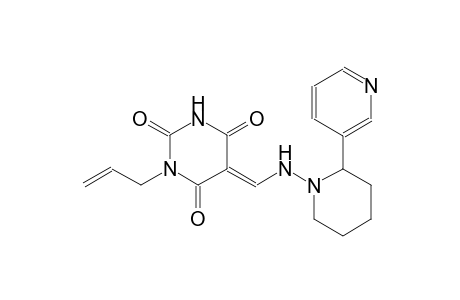 (5E)-1-allyl-5-({[2-(3-pyridinyl)-1-piperidinyl]amino}methylene)-2,4,6(1H,3H,5H)-pyrimidinetrione