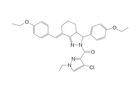 (7E)-2-[(4-chloro-1-ethyl-1H-pyrazol-3-yl)carbonyl]-7-(4-ethoxybenzylidene)-3-(4-ethoxyphenyl)-3,3a,4,5,6,7-hexahydro-2H-indazole