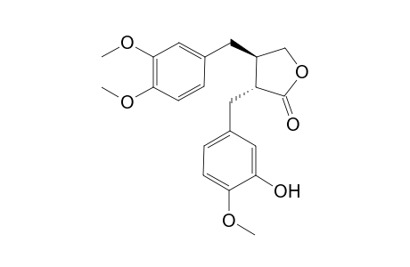 (3R,4R)-3-(3-hydroxy-4-methoxy-benzyl)-4-veratryl-tetrahydrofuran-2-one