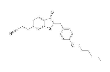 2-(4-HEXYLOXYPHENYLMETHYLENE)-6-(2-CYANOETHYL)-BENZO-[B]-THIOPHEN-3-(2H)-ONE