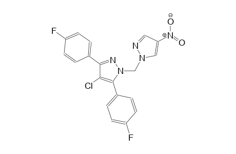 4-chloro-3,5-bis(4-fluorophenyl)-1-[(4-nitro-1H-pyrazol-1-yl)methyl]-1H-pyrazole