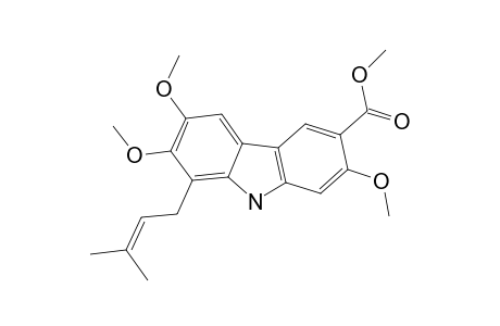 METHYL-2,6,7-TRIMETHOXY-8-(3-METHYL-2-BUTENYL)-CARBAZOLE-3-CARBOXYLATE