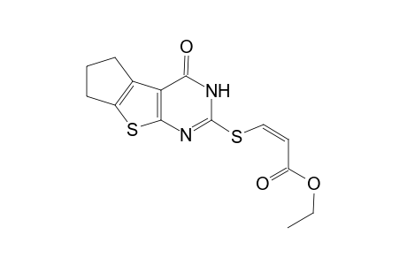 (Z)-Ethyl 3'-((4-oxo-6,7-dihydro-3H,5H-cyclopenta[4,5]thieno[2,3-d]pyrimidin-2-yl)thio)acrylate