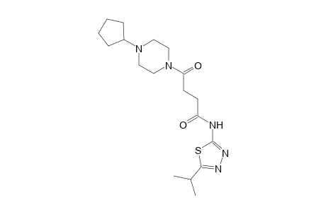 4-(4-cyclopentyl-1-piperazinyl)-N-(5-isopropyl-1,3,4-thiadiazol-2-yl)-4-oxobutanamide