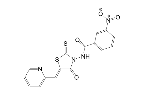 3-nitro-N-[(5Z)-4-oxo-5-(2-pyridinylmethylene)-2-thioxo-1,3-thiazolidin-3-yl]benzamide