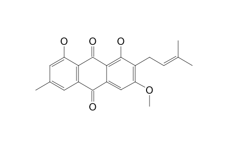 VISMIAQUINONE-C;1,8-DIHYDROXY-3-METHYL-6-METHOXY-7-(3-METHYL-BUT-2-ENYL)-ANTHRAQUINONE