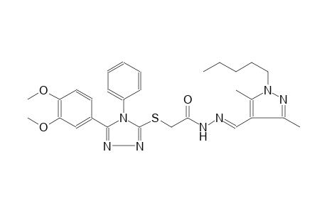 2-{[5-(3,4-dimethoxyphenyl)-4-phenyl-4H-1,2,4-triazol-3-yl]sulfanyl}-N'-[(E)-(3,5-dimethyl-1-pentyl-1H-pyrazol-4-yl)methylidene]acetohydrazide