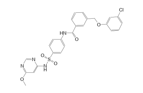 3-[(3-chlorophenoxy)methyl]-N-(4-{[(6-methoxy-4-pyrimidinyl)amino]sulfonyl}phenyl)benzamide