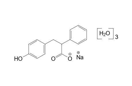 3-(p-hydroxyphenyl)-2-phenylpropionic acid, monosodium salt, trihydrate