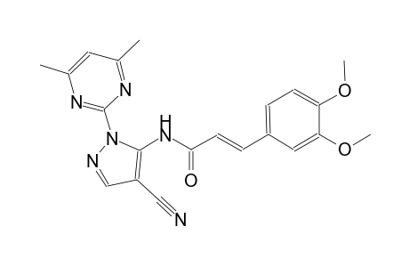 (2E)-N-[4-cyano-1-(4,6-dimethyl-2-pyrimidinyl)-1H-pyrazol-5-yl]-3-(3,4-dimethoxyphenyl)-2-propenamide