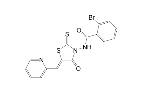 2-bromo-N-[(5Z)-4-oxo-5-(2-pyridinylmethylene)-2-thioxo-1,3-thiazolidin-3-yl]benzamide