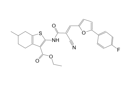 ethyl 2-({(2E)-2-cyano-3-[5-(4-fluorophenyl)-2-furyl]-2-propenoyl}amino)-6-methyl-4,5,6,7-tetrahydro-1-benzothiophene-3-carboxylate