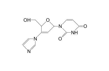 1-(2',3'-Dideoxy-3'-imidazolo-B-D-glycero-pent-2'-enofuranosyl)-uracil