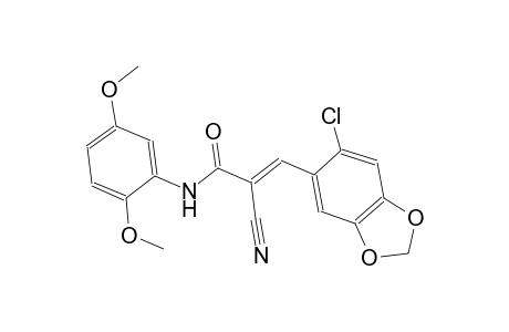(2E)-3-(6-chloro-1,3-benzodioxol-5-yl)-2-cyano-N-(2,5-dimethoxyphenyl)-2-propenamide