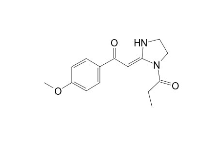 1-[(2E)-2-[2-(4-methoxyphenyl)-2-oxidanylidene-ethylidene]imidazolidin-1-yl]propan-1-one