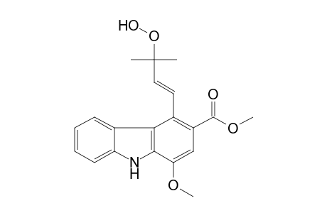 4-[(E)-3-hydroperoxy-3-methyl-but-1-enyl]-1-methoxy-9H-carbazole-3-carboxylic acid methyl ester