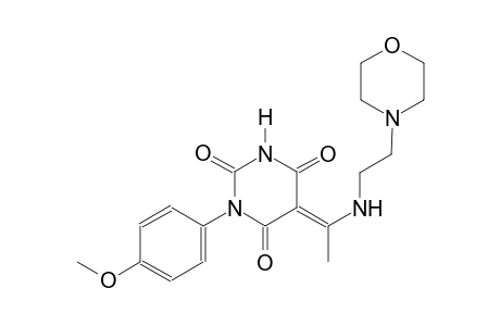 (5E)-1-(4-methoxyphenyl)-5-(1-{[2-(4-morpholinyl)ethyl]amino}ethylidene)-2,4,6(1H,3H,5H)-pyrimidinetrione