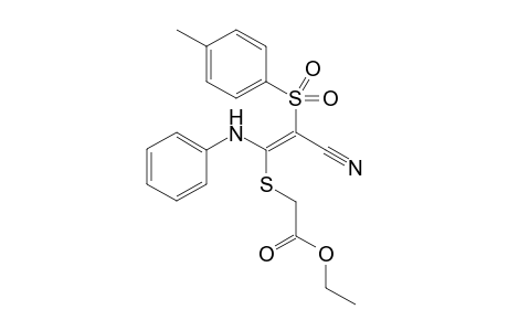 Ethyl 2-(2-cyano-1-(phenylamino)-2-tosylvinylthio)acetate