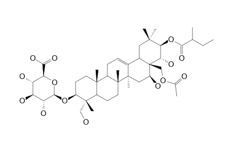 3-O-BETA-D-GLUCURONOPYRANOSYL-21-O-[(S)-(+)-2-METHYLBUTYLOYL]-28-O-ACETYL-GYMNEMAGENIN;GYMNEMIC-ACID-2