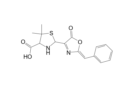 4-Thiazolidinecarboxylic acid, 2-[2,5-dihydro-5-oxo-2-(phenylmethylene)-4-oxazolyl]-5,5-dimethyl-, (2R-trans)-