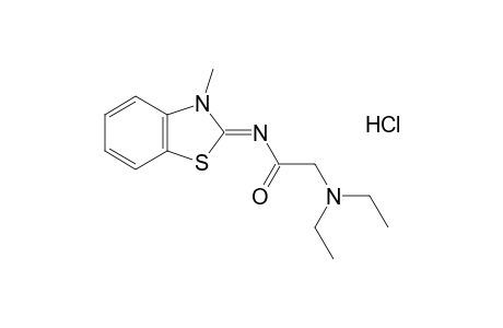 2-(diethylamino)-N-(3-methyl-2-benzothiazolinylidene)acetamide, monohydrochloride