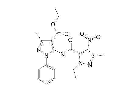 1-ETHYL-3-METHYL-4-NITRO-N-(1-PHENYL-3-METHYL-4-CARBETHOXY-1H-PYRAZOL-5-YL)-1H-PYRAZOLE-5-CARBOXAMIDE
