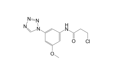 3-chloro-N-[3-methoxy-5-(1H-tetraazol-1-yl)phenyl]propanamide