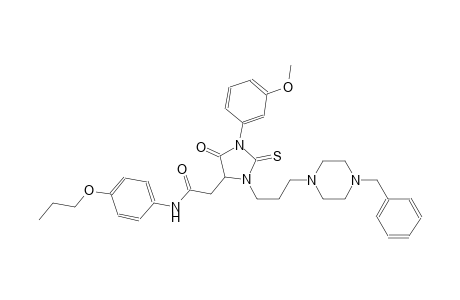 2-[3-[3-(4-benzyl-1-piperazinyl)propyl]-1-(3-methoxyphenyl)-5-oxo-2-thioxo-4-imidazolidinyl]-N-(4-propoxyphenyl)acetamide